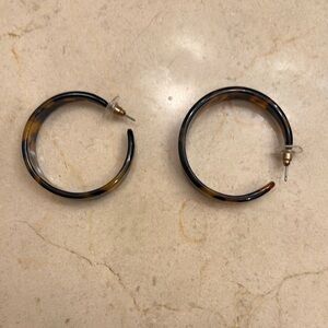 Tortoise Shell Hoop Earrings